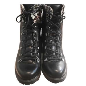 Eric Michael Women's Leather Black Lace-Up Boots-Size 40/US Size 9 Waterproof